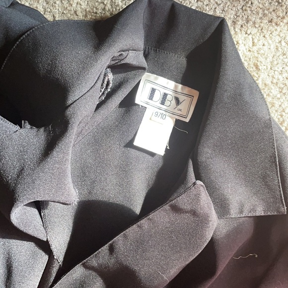 VINTAGE LADIES DBY LMTD. SINGLEBUTTON BLACK BLAZER - Picture 2 of 11